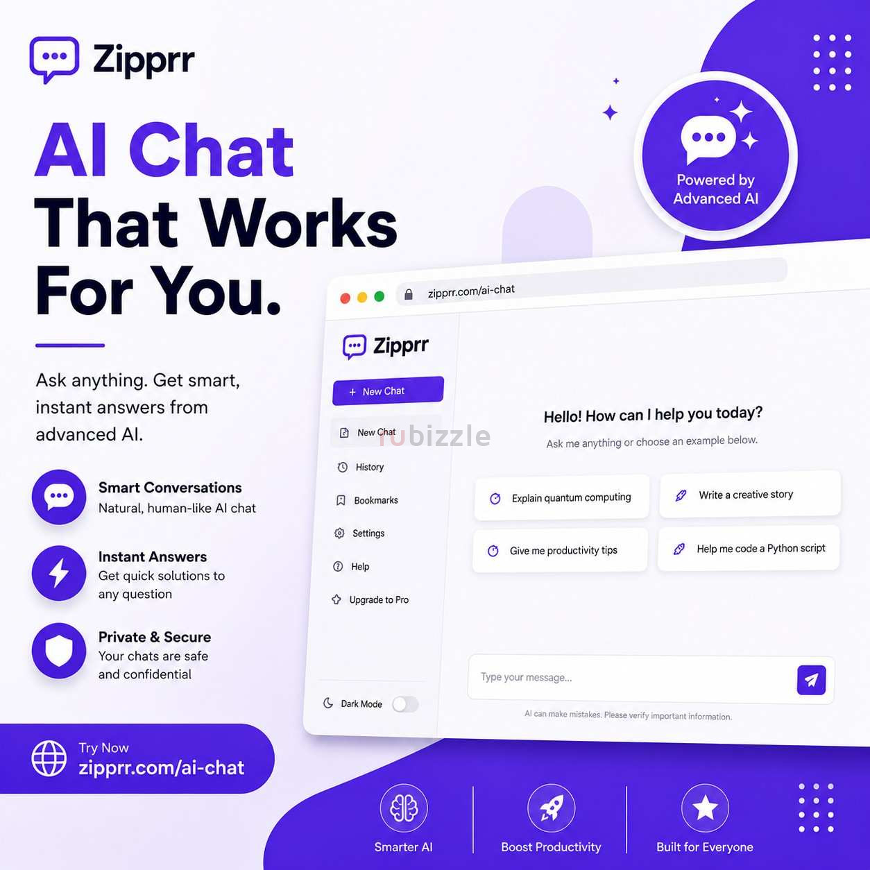 Give Every Visitor a Personal AI Chat Assistant, Instantly by Zipprr